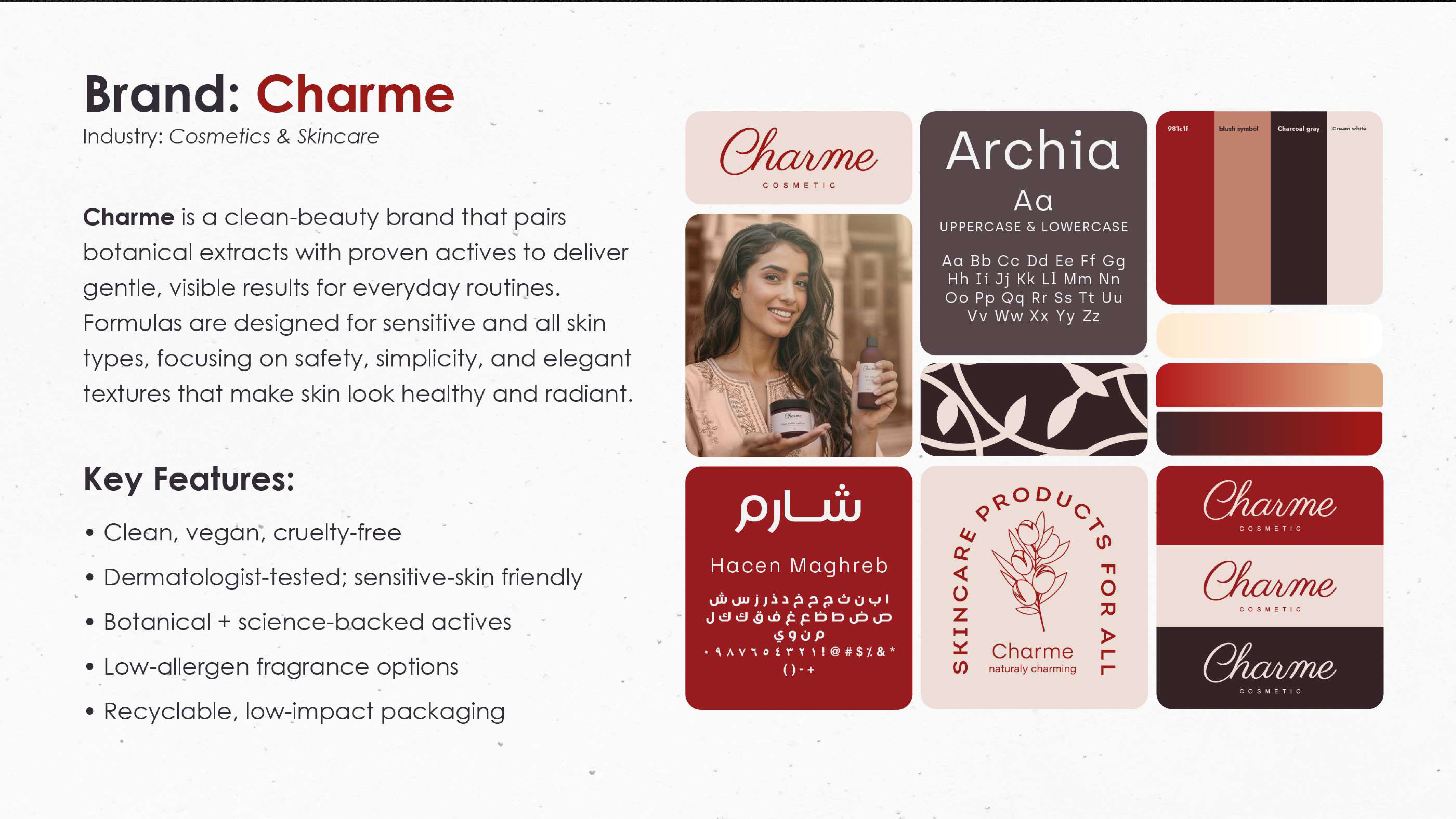 Charme brand moodboard and strategy